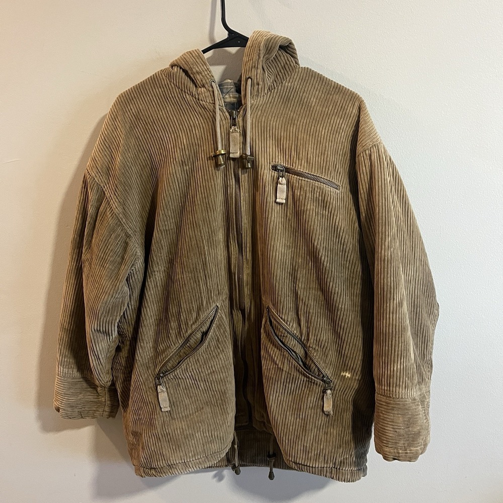 VTG 90's Braetan Brown Corduroy Jacket w/ Plaid Lining - Men's Small‎
